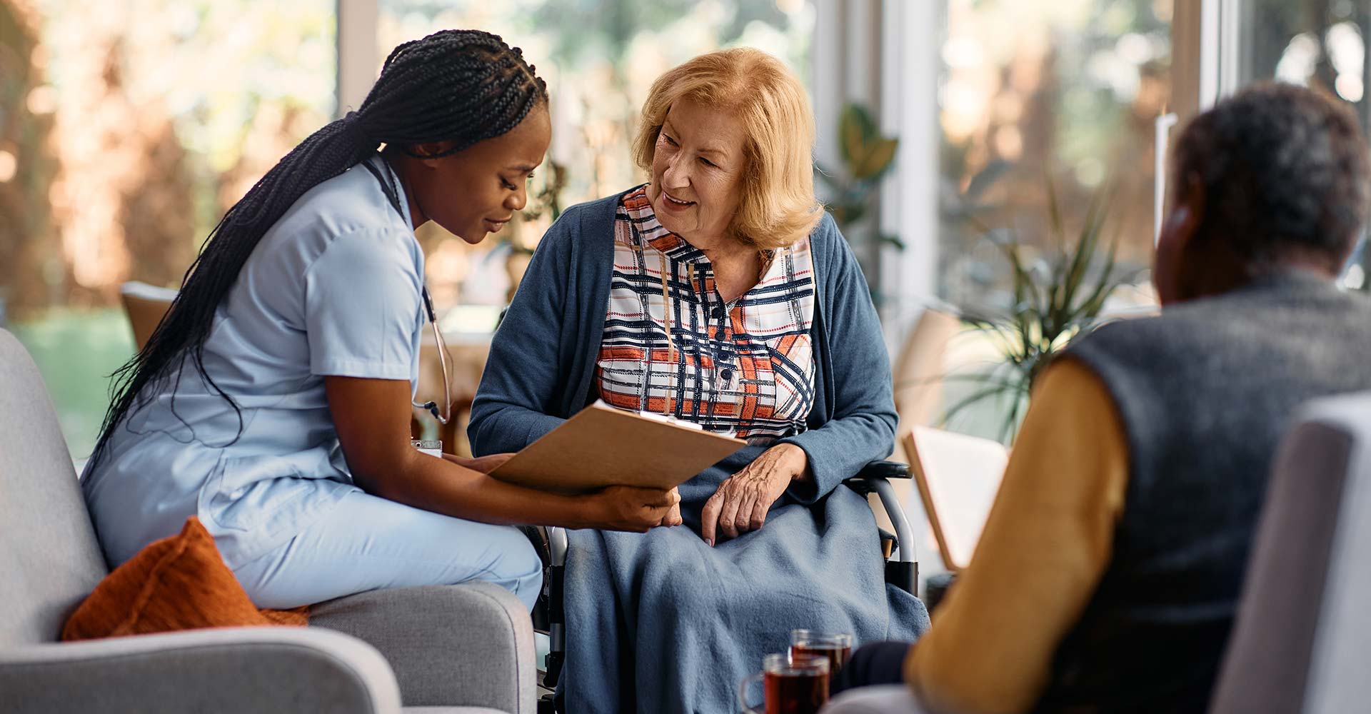 Nurses are communicating with care recipients